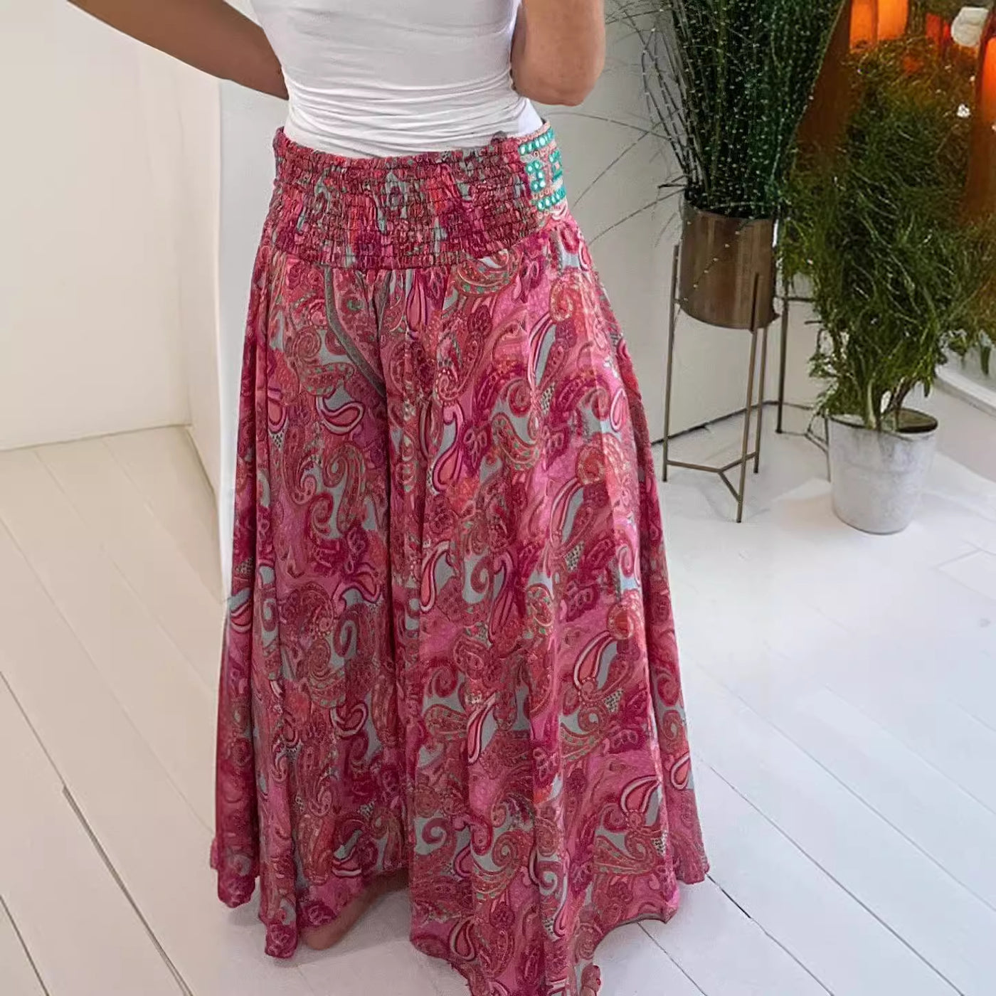 Ruby | Boho Elastic Waistband Trousers