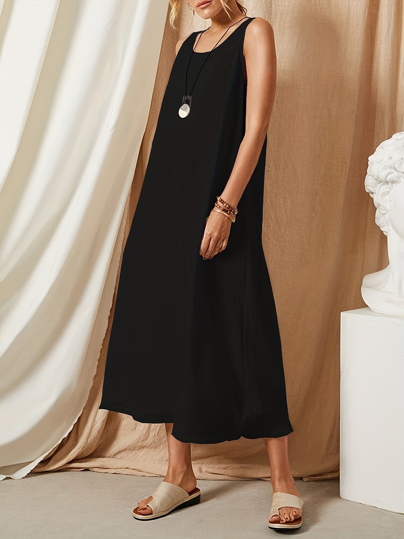 Kaia | Boho Cotton Maxi Dress with Tassel Hem