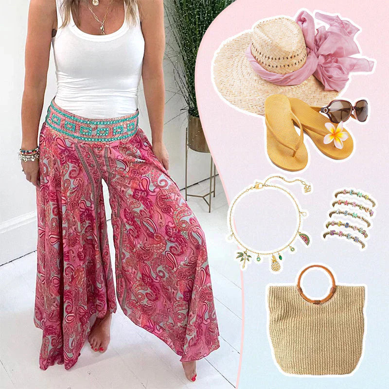 Ruby | Boho Elastic Waistband Trousers