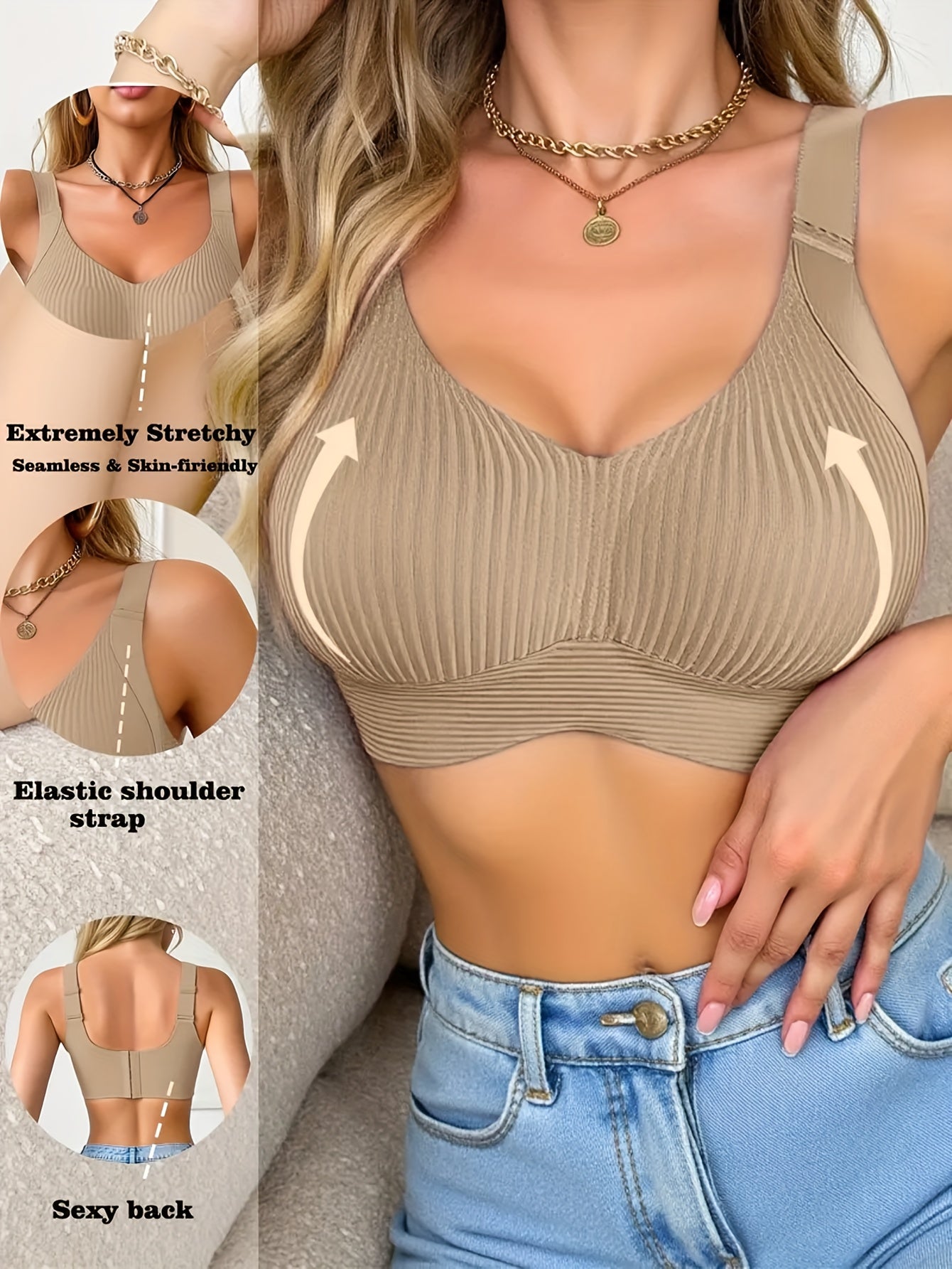 Ayla | Seamless Sports Bra with Adjustable Straps