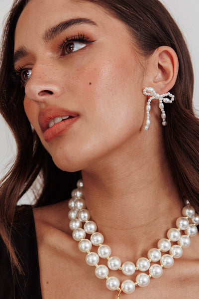 Anita earrings with pearl stud