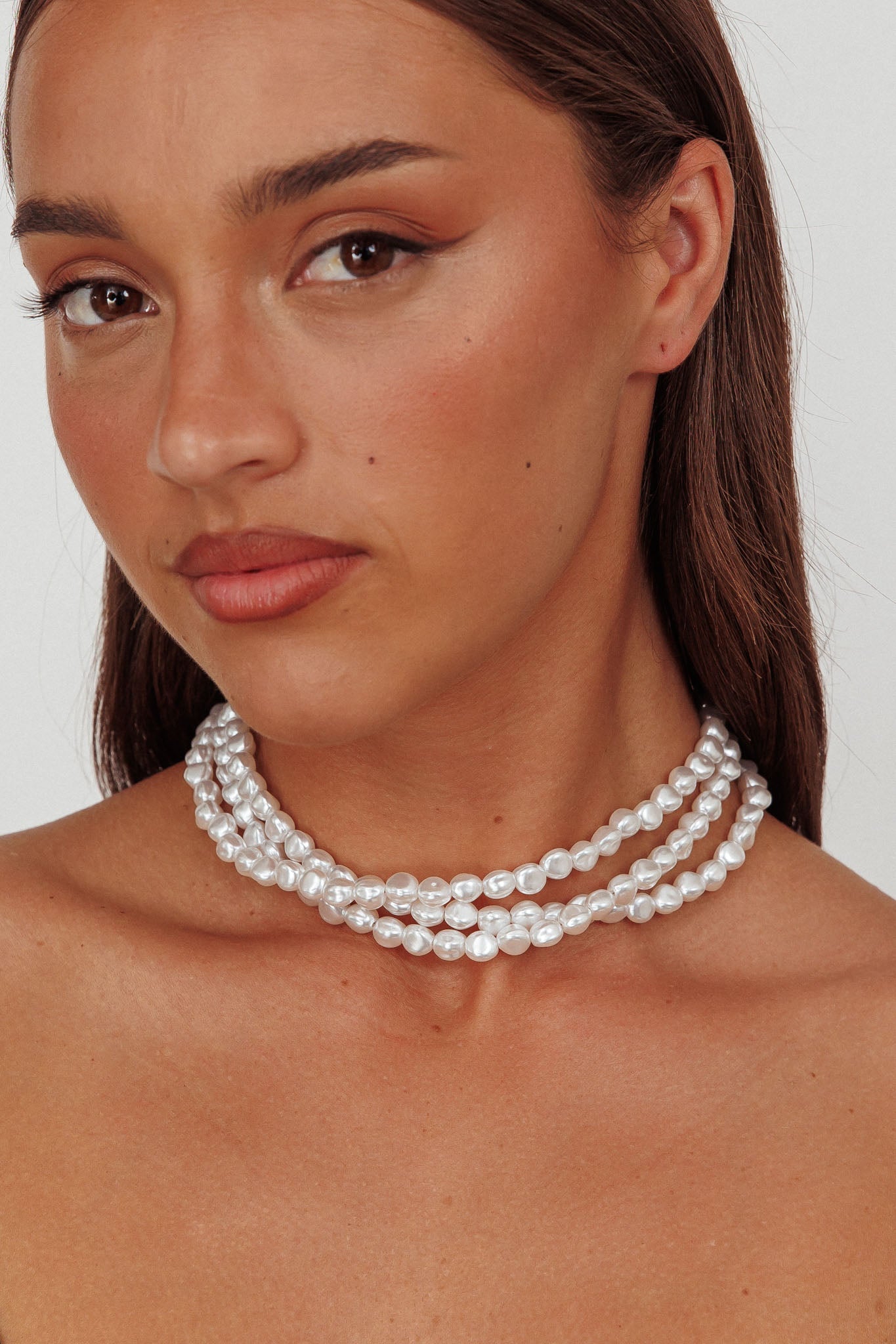 Baroque Necklace with Three Strands Roxanne Pearls