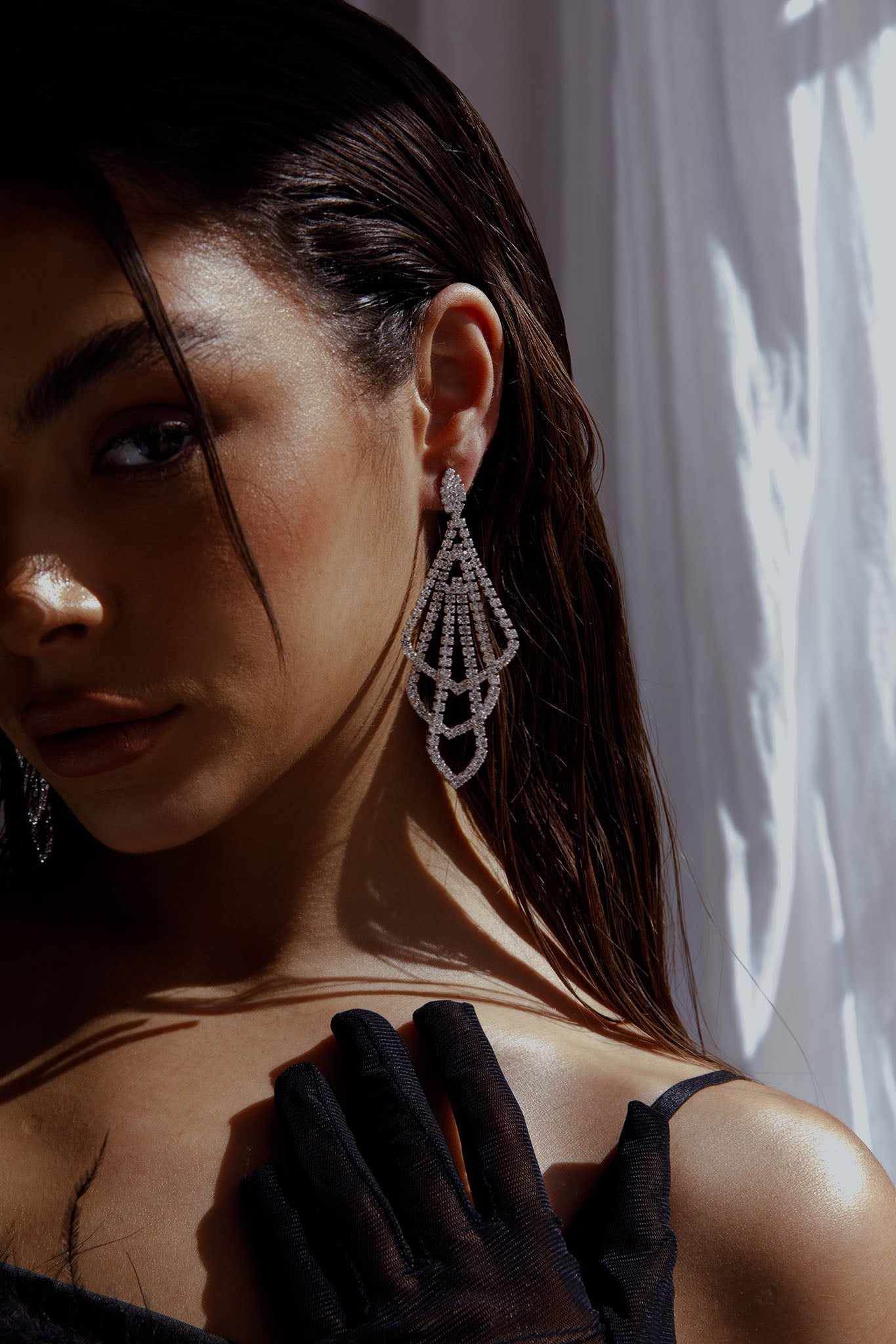 Chandelier Earrings Evangelina Silver