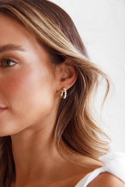 Charis Double Earrings in Gold