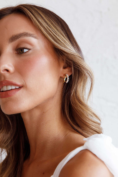Charis Double Earrings in Gold
