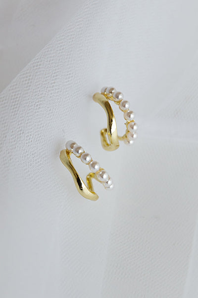 Charis Double Earrings in Gold