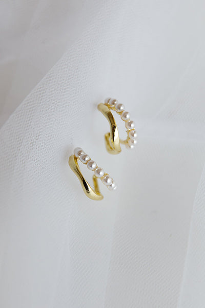 Charis Double Earrings in Gold