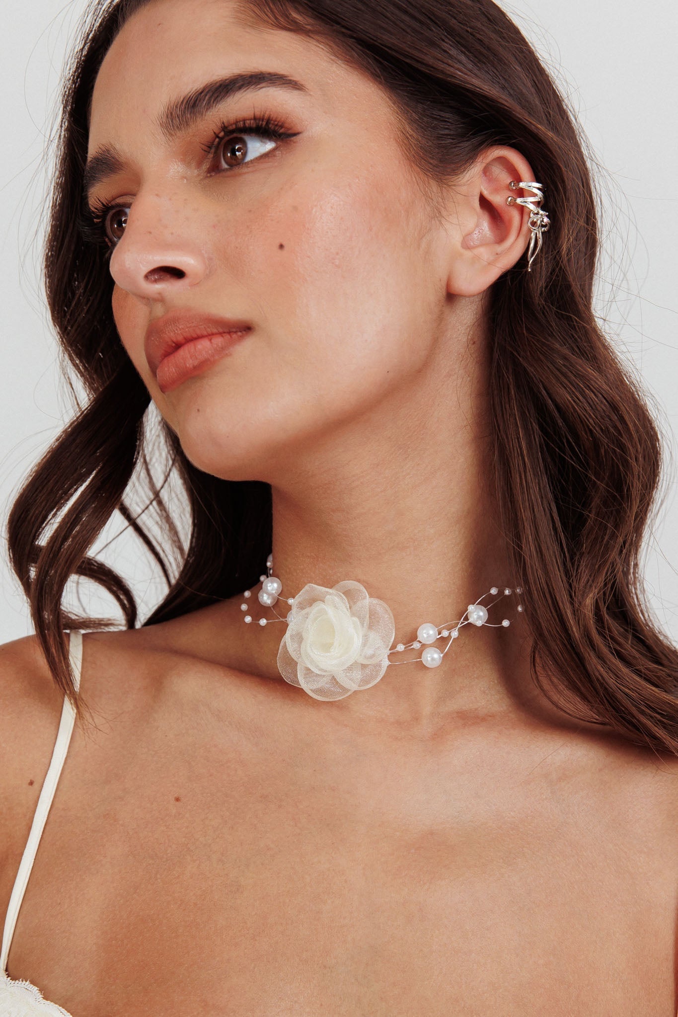 Choker Necklace in Pink Chiffon Magic Moments Pearls