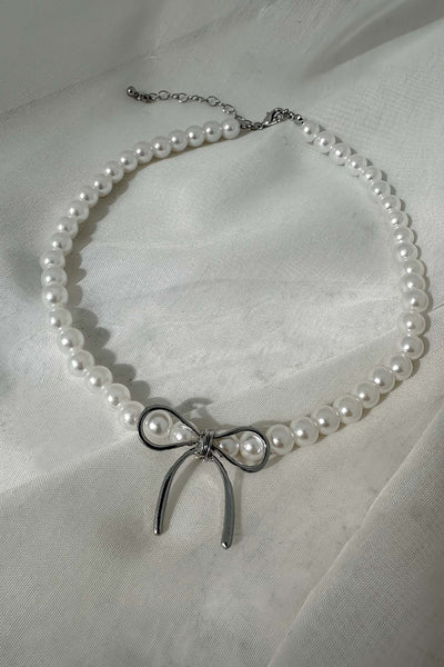 Necklace with Pearl Knot Accent Daydream Silver