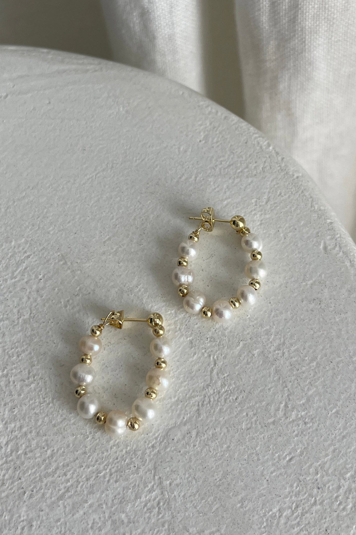 Dreamy Golden Hoops with Pearls