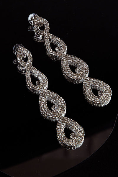 Teardrop Earrings Royal Diamante Silver
