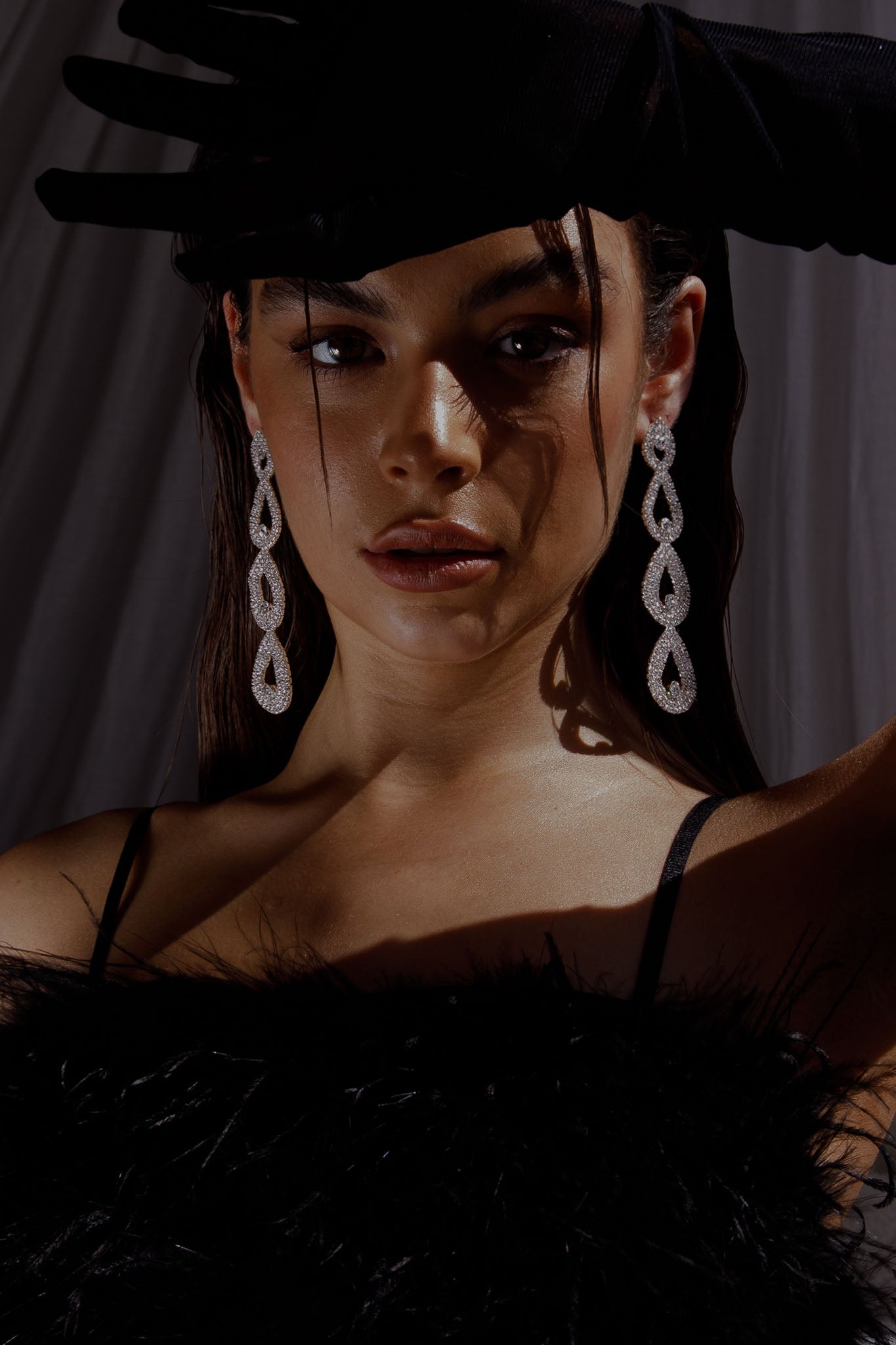 Teardrop Earrings Royal Diamante Silver