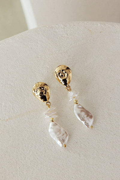 Elysian Earrings with Hanging Pearls