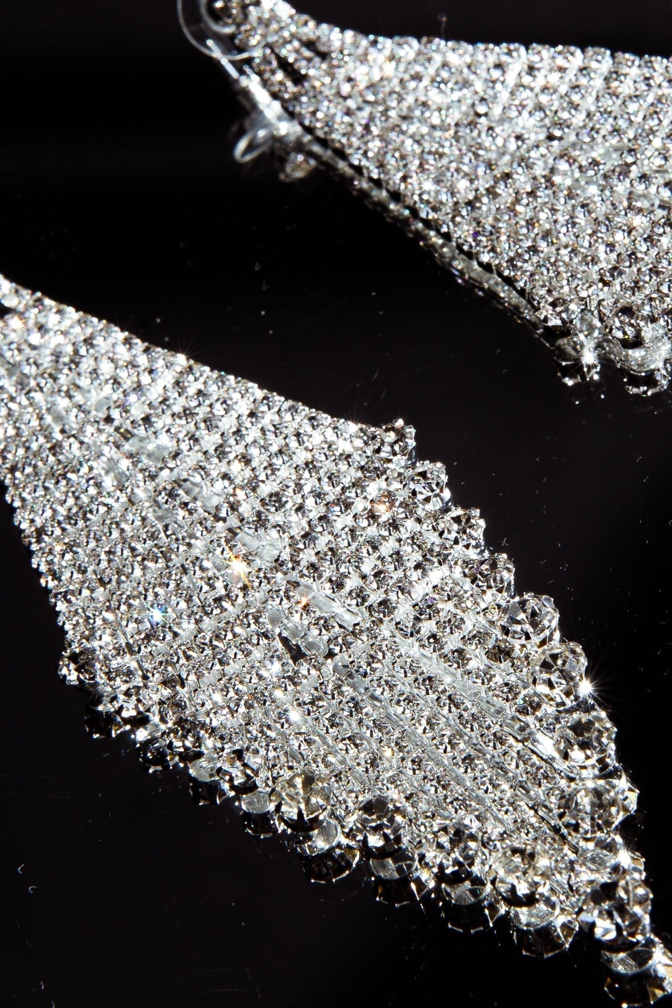 Fringe Earrings with Diamonds Rani Silver