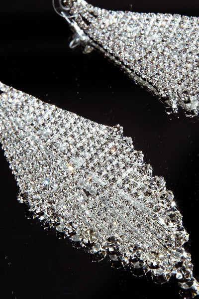 Fringe Earrings with Diamonds Rani Silver