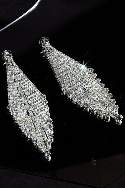Fringe Earrings with Diamonds Rani Silver