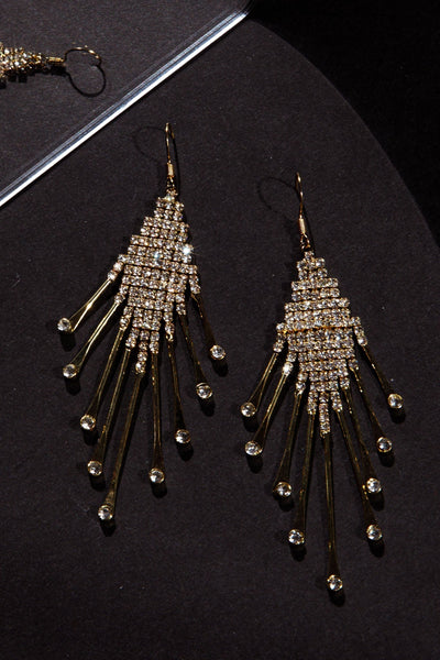 Fringe Earrings Alessandra Diamond Gold