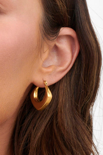 Geometric Huggie Earrings Tilly Gold