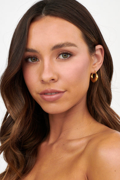 Geometric Huggie Earrings Tilly Gold