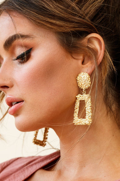 Geometric Manhattan Earrings in Gold
