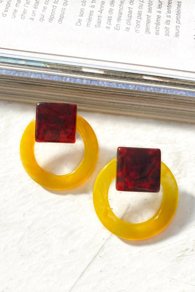 Geometric Earrings Mozambique Yellow