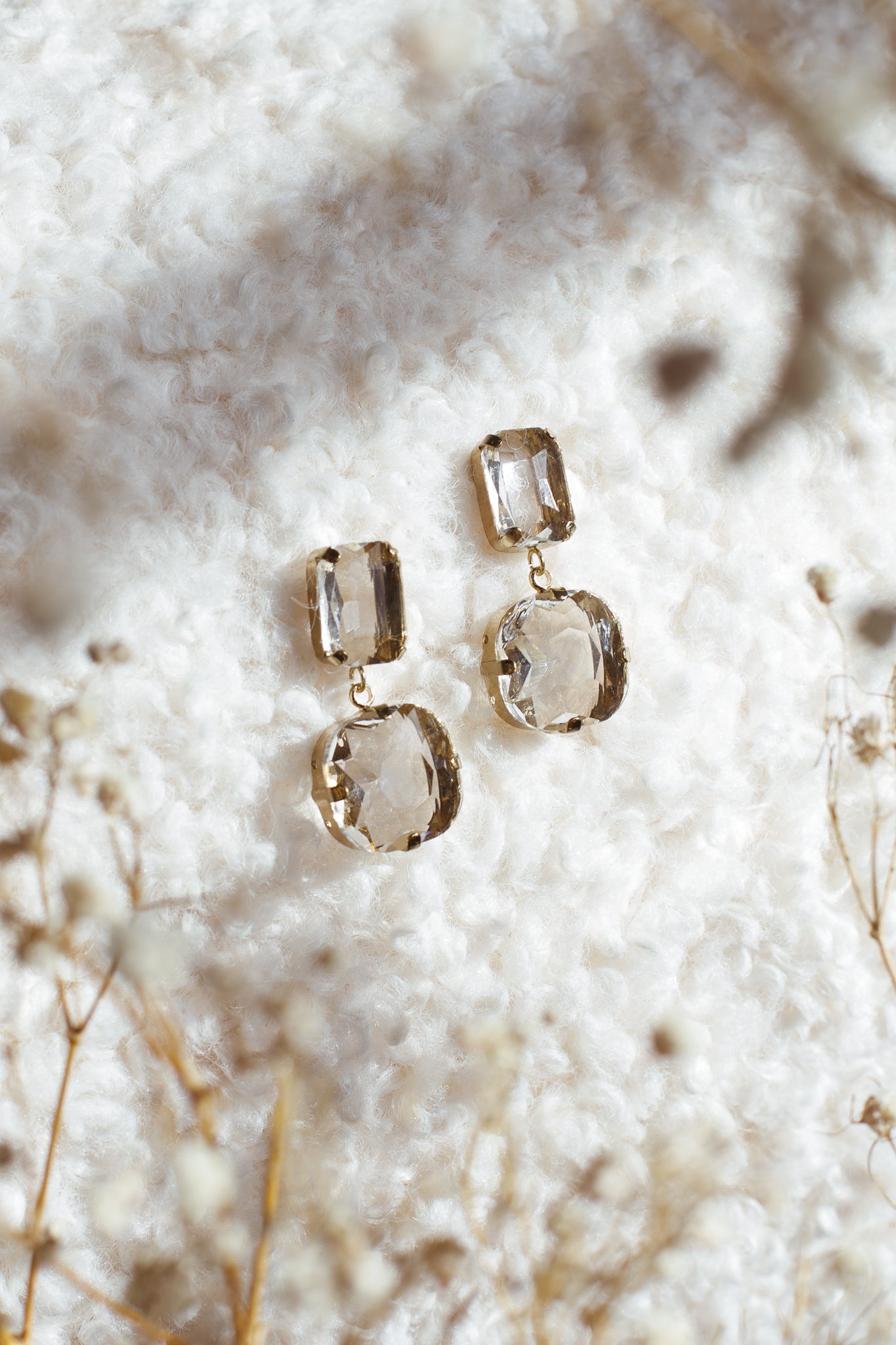 Georgia Transparent Crystal Dangle Earrings