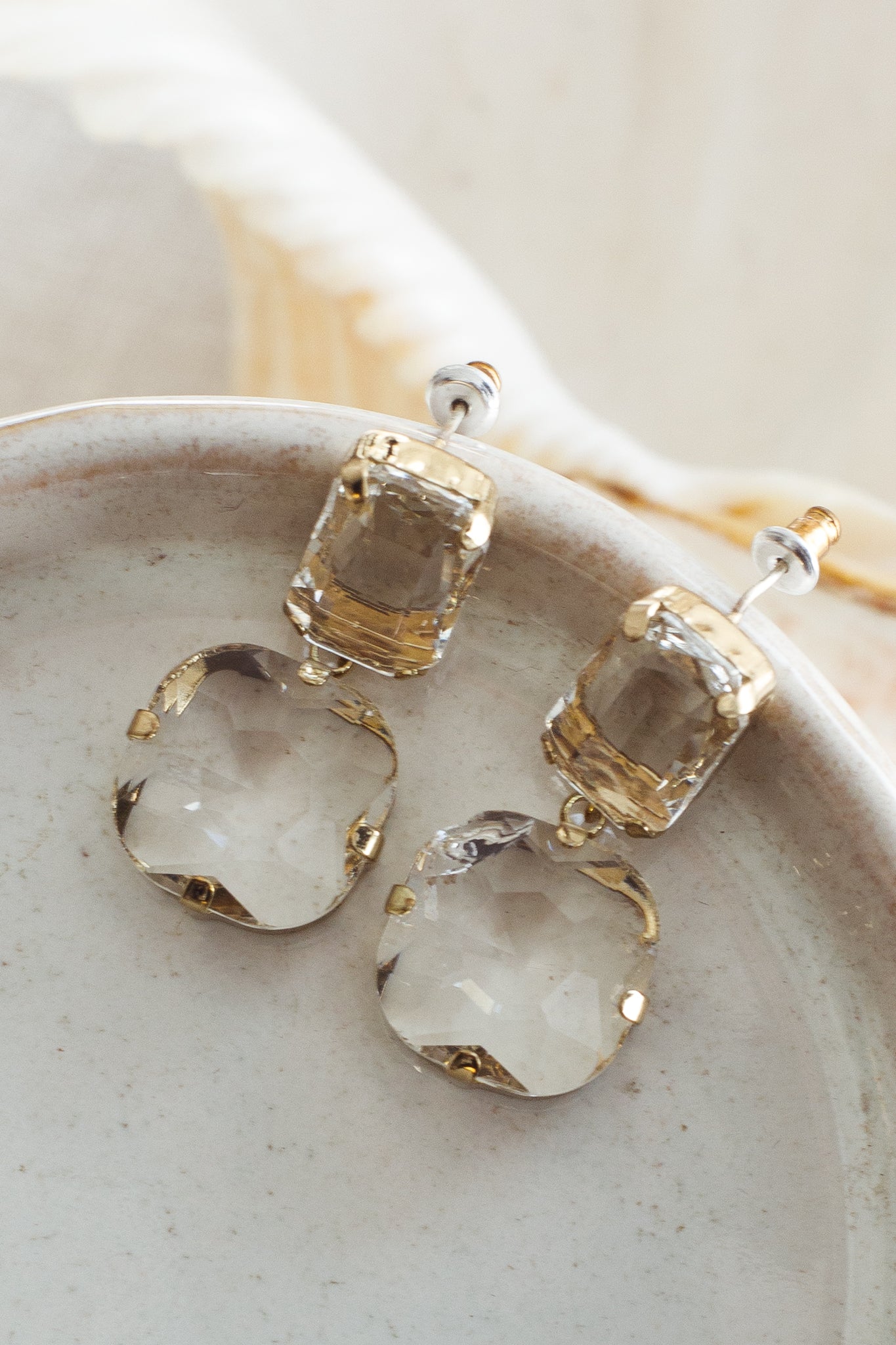 Georgia Transparent Crystal Dangle Earrings