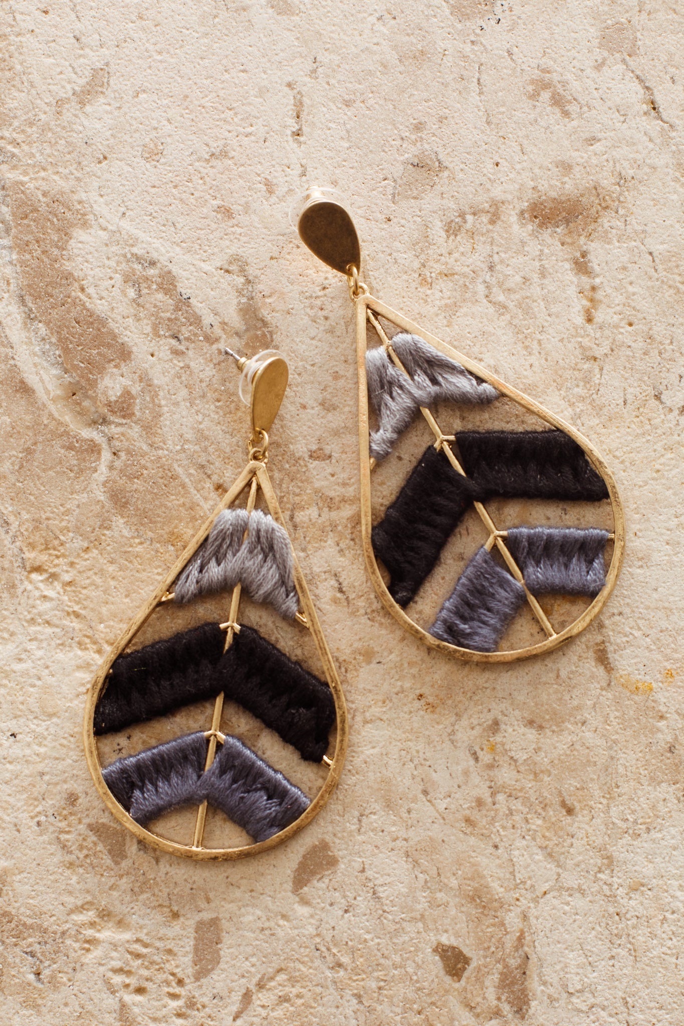 Woven Chevron Earrings Pippa Gold