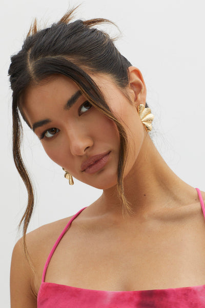 Gold Leaf-Shaped Earrings Olga
