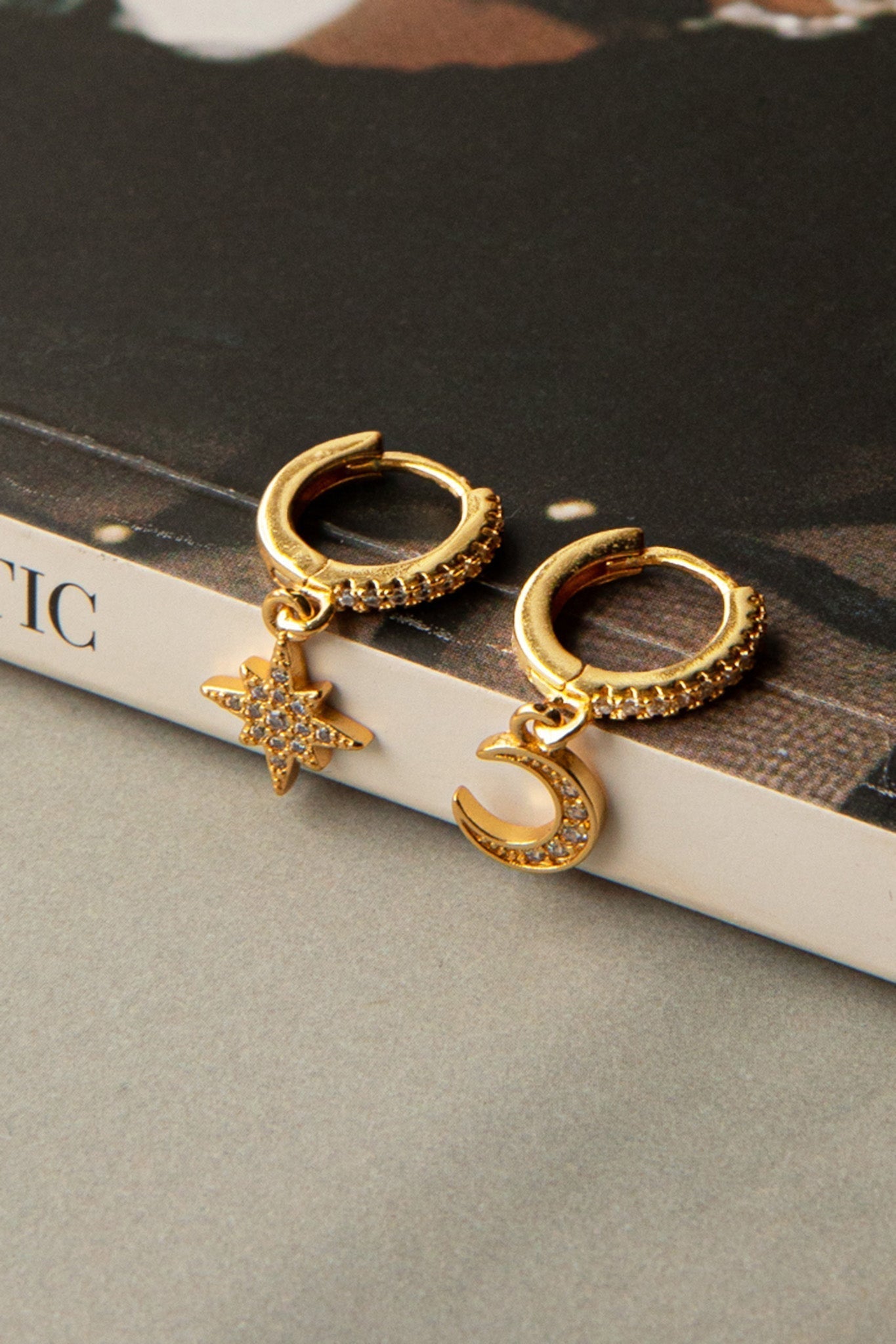 Golden Diamond Midnight Earrings
