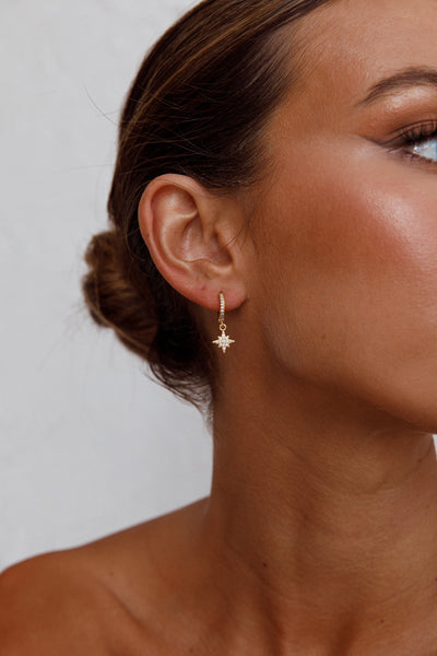 Golden Diamond Midnight Earrings