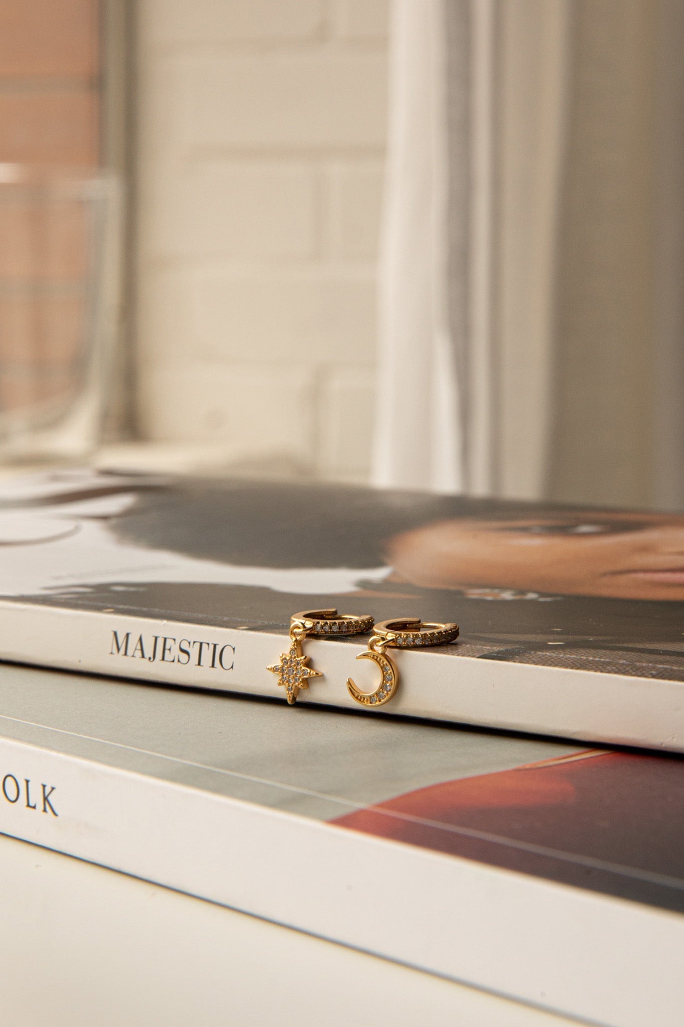 Golden Diamond Midnight Earrings