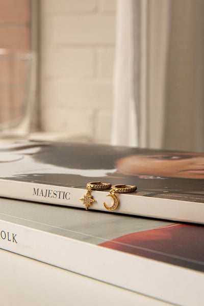 Golden Diamond Midnight Earrings