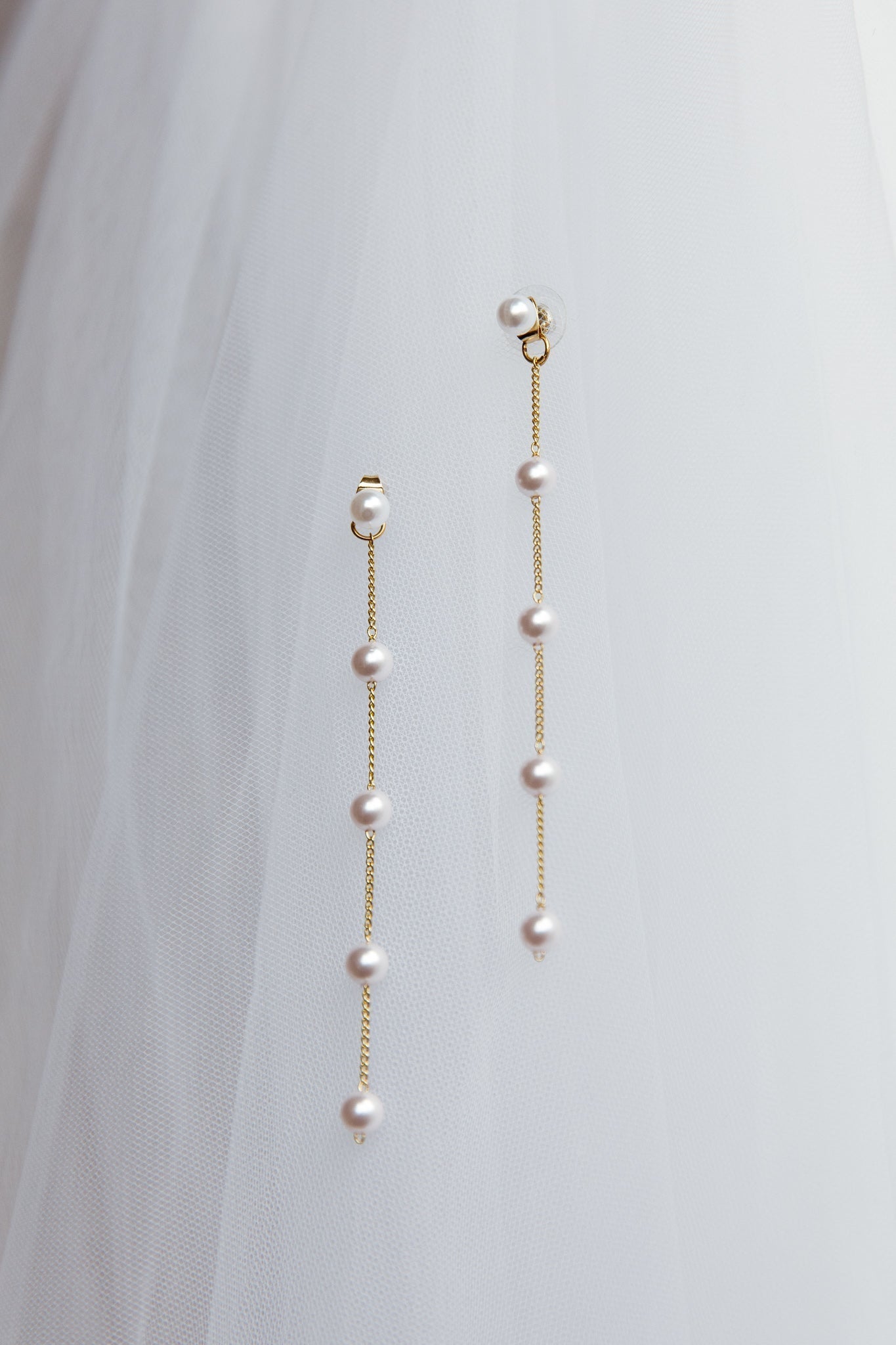Golden Gaia Drop Pearl Earrings