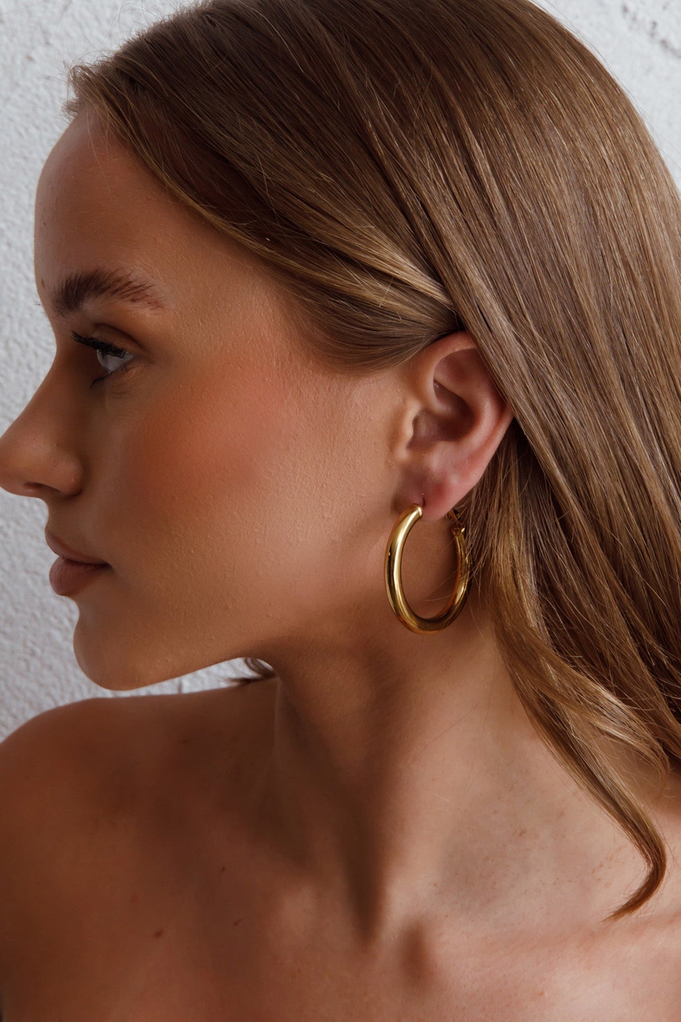 Golden Medusa Hoop Earrings