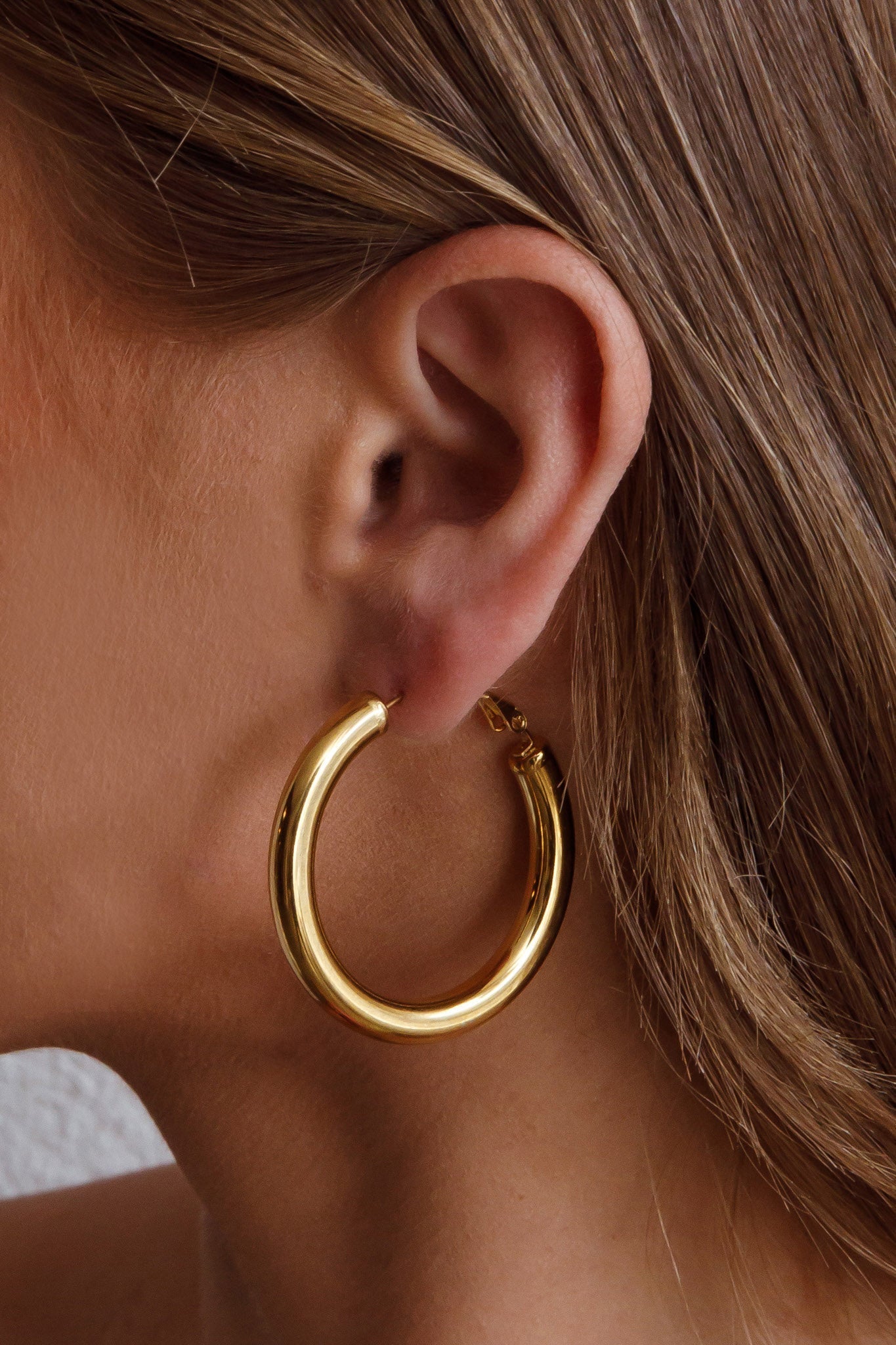 Golden Medusa Hoop Earrings