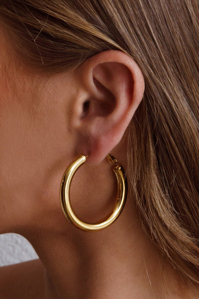 Golden Medusa Hoop Earrings