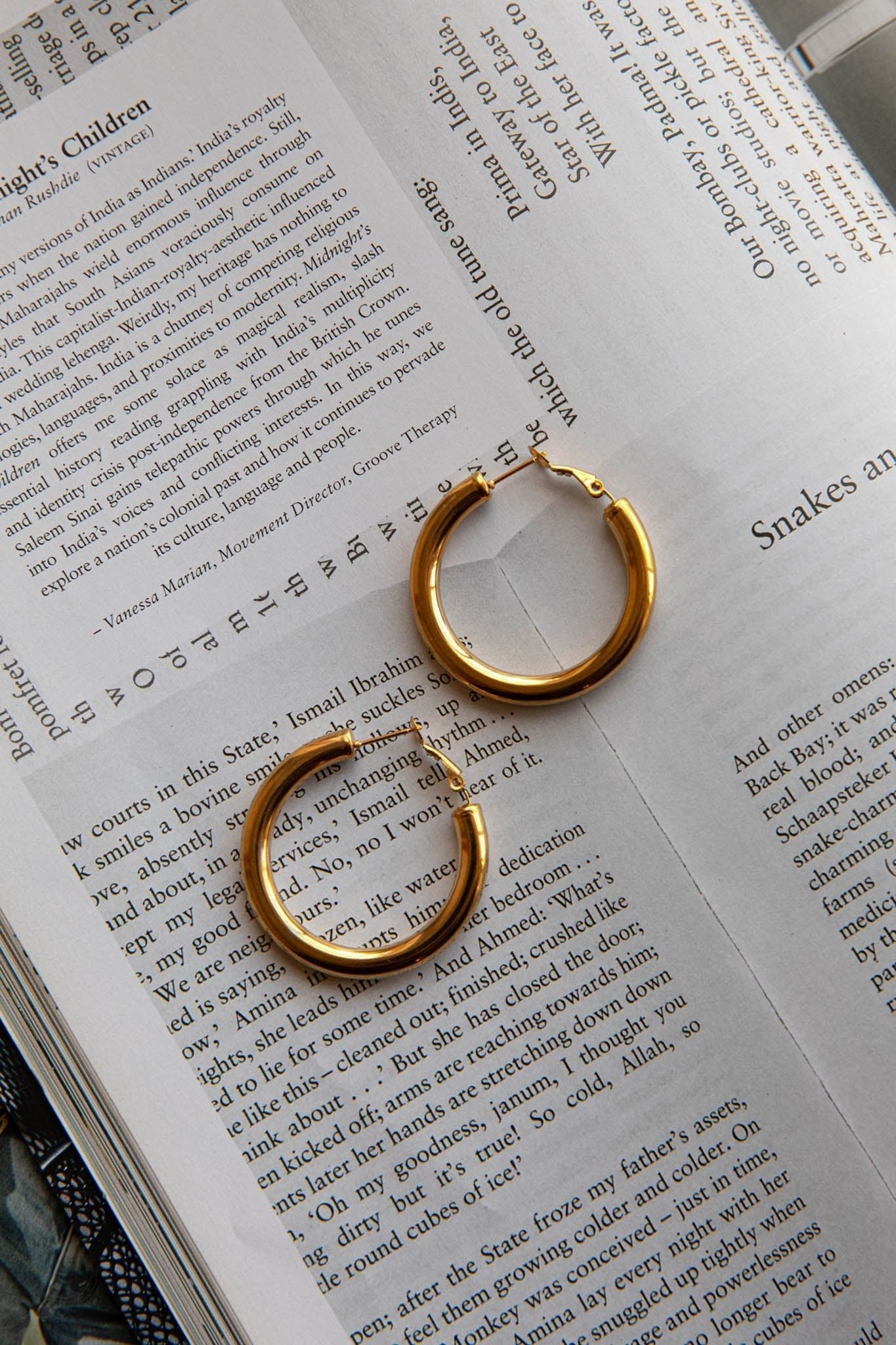 Golden Medusa Hoop Earrings