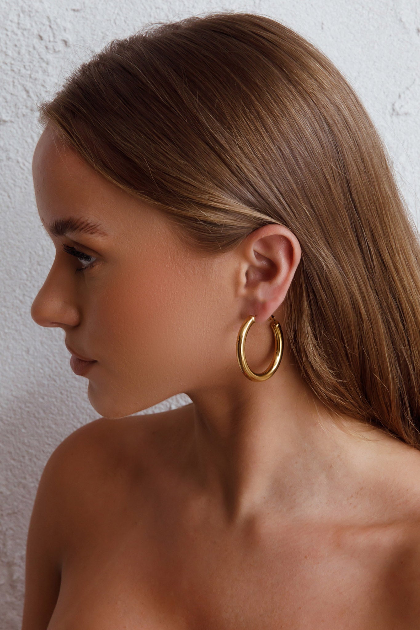 Golden Medusa Hoop Earrings
