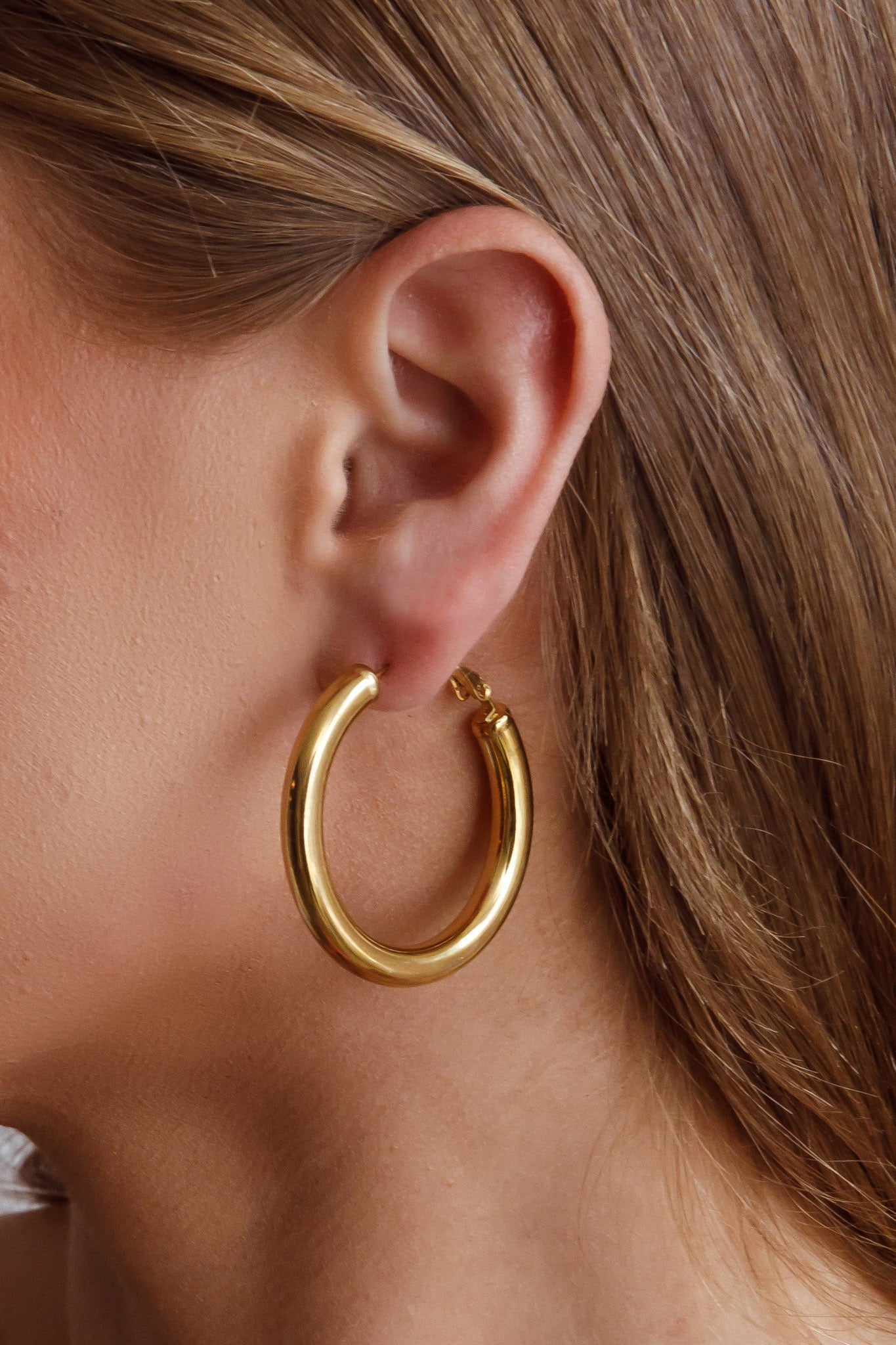 Golden Medusa Hoop Earrings