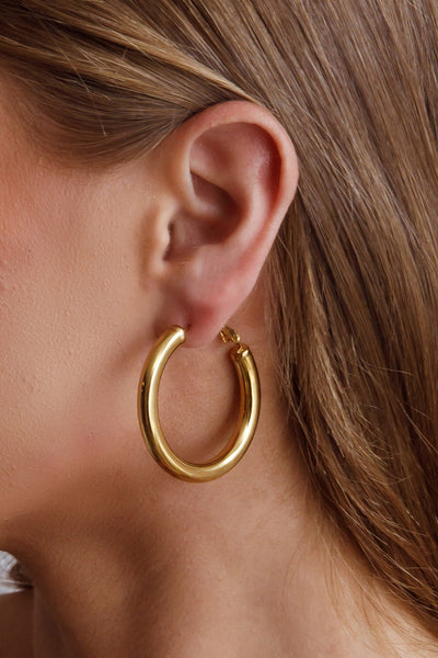 Golden Medusa Hoop Earrings