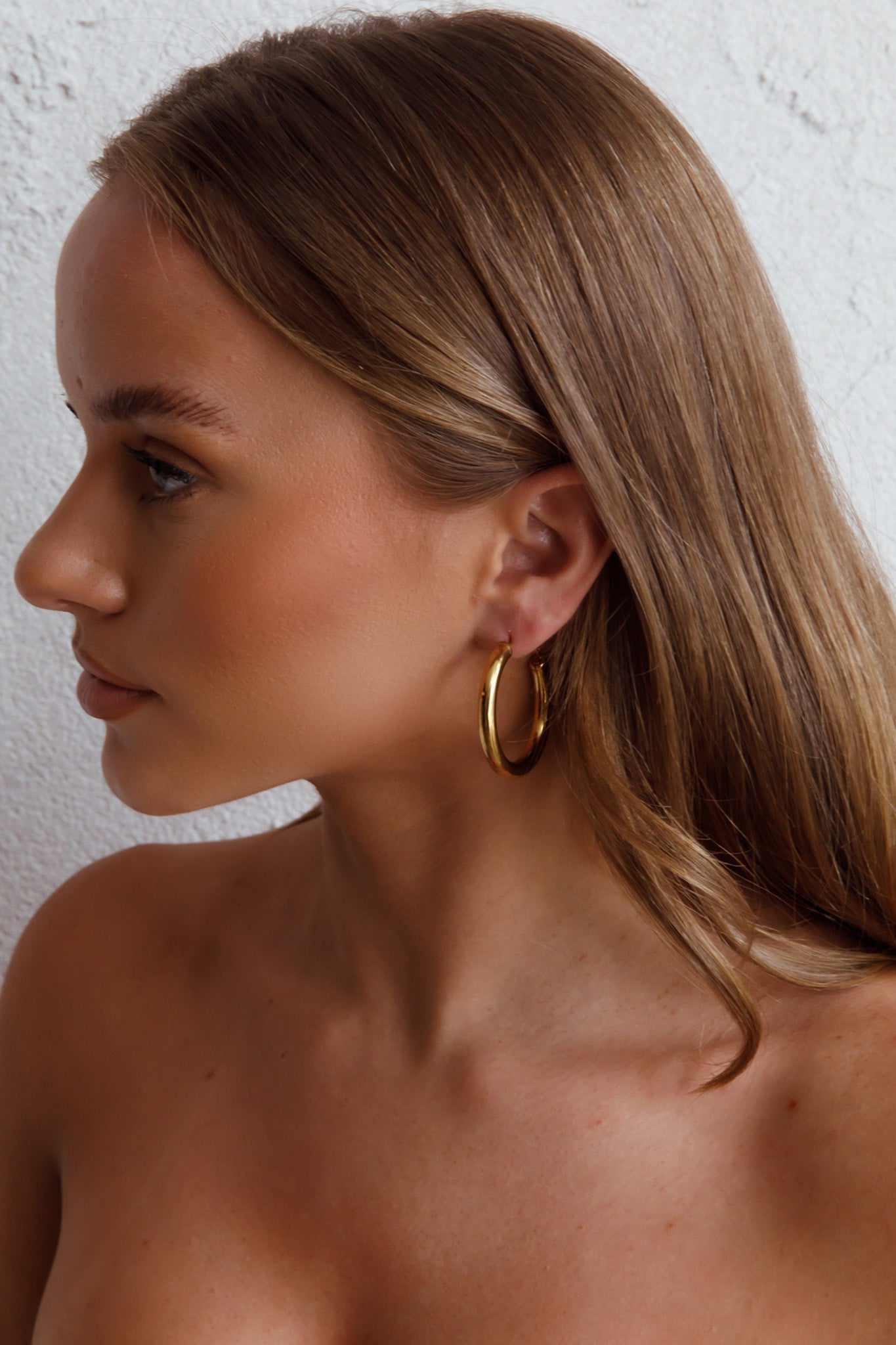 Golden Medusa Hoop Earrings