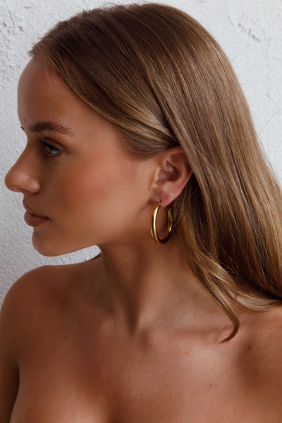 Golden Medusa Hoop Earrings