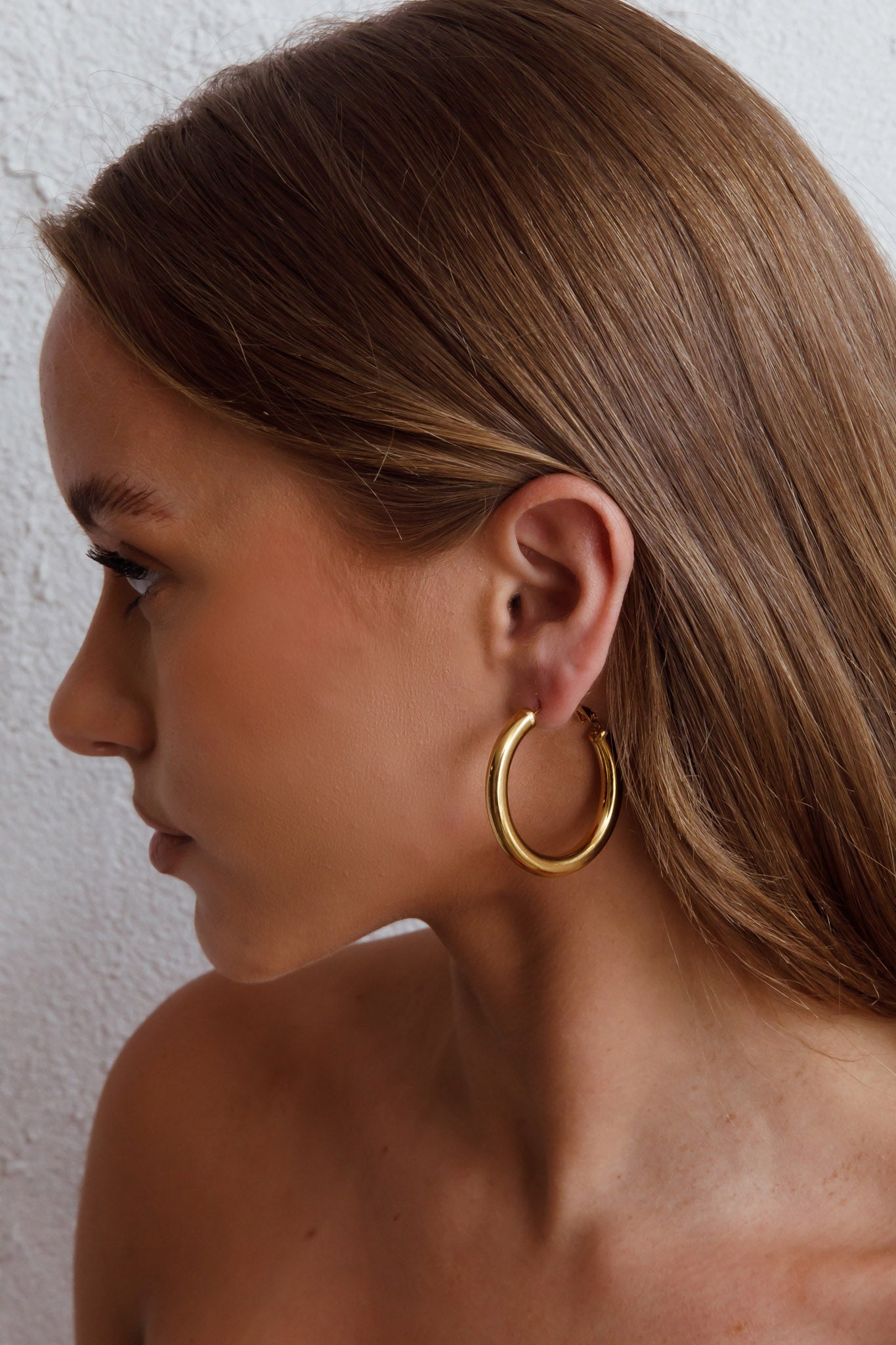 Golden Medusa Hoop Earrings