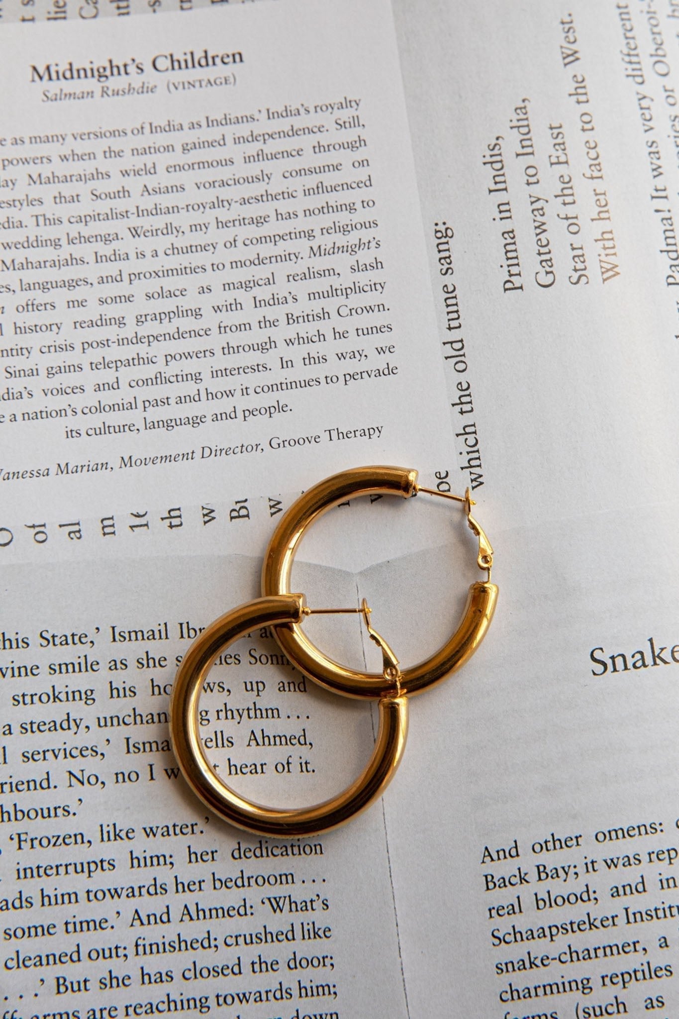 Golden Medusa Hoop Earrings