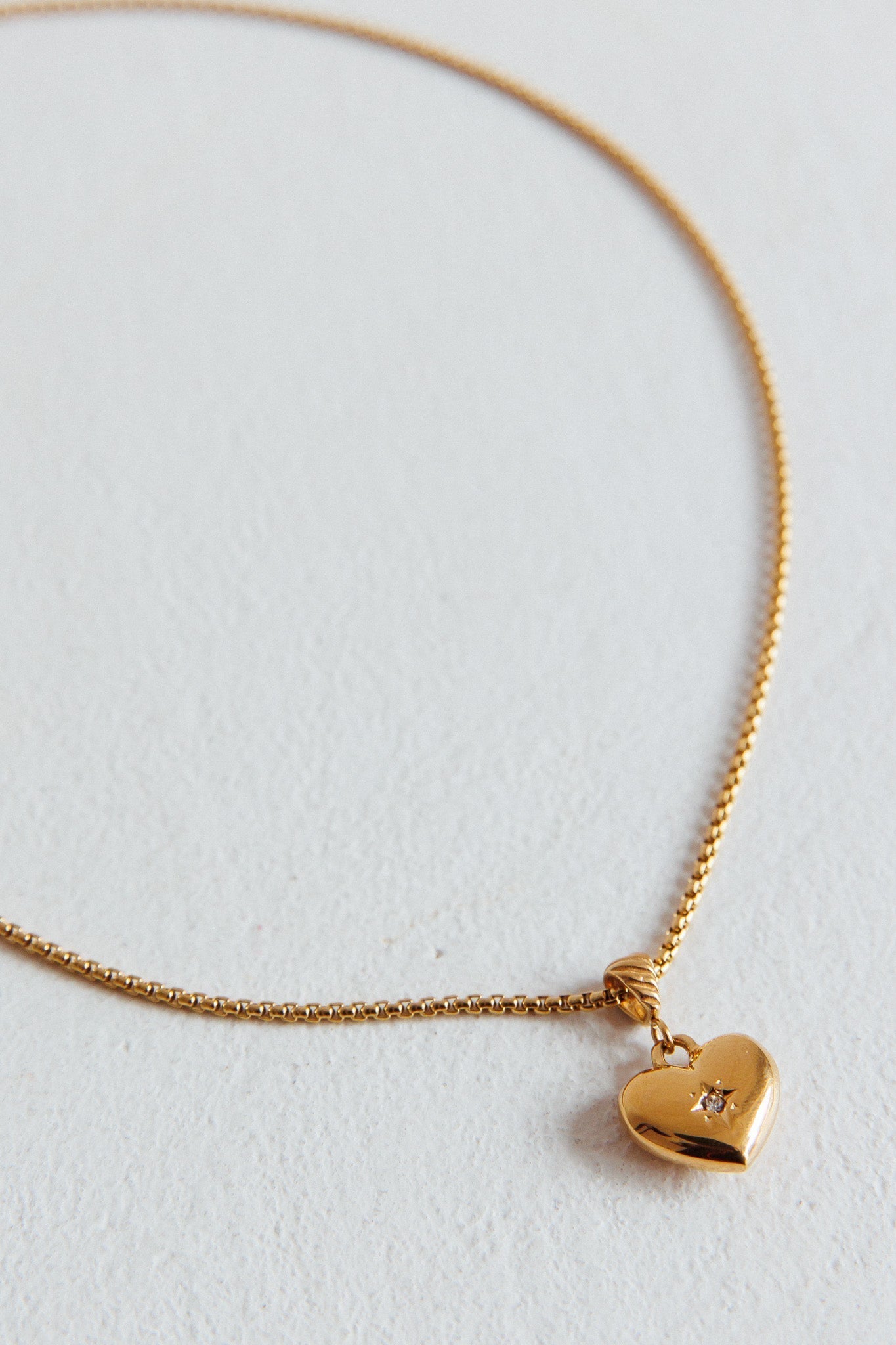 Golden Inflated Heart Pendant Kora Necklace