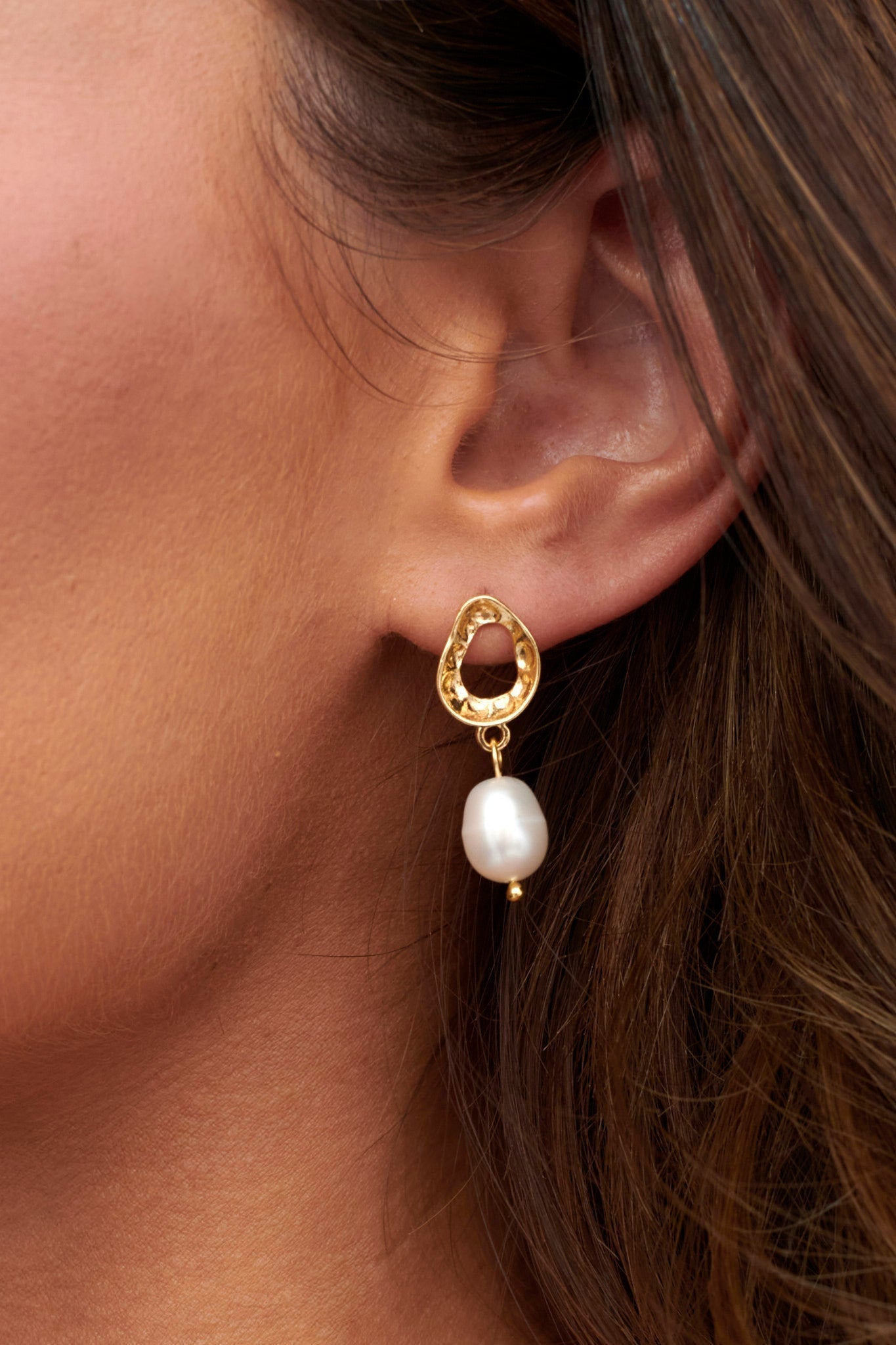 Golden Pearl Earrings First Love
