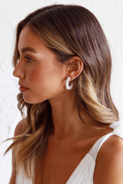 Golden Pearl Hoop Earrings