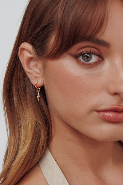 Gold Star Zirconia Earrings