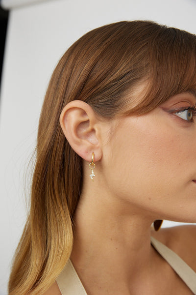 Gold Star Zirconia Earrings